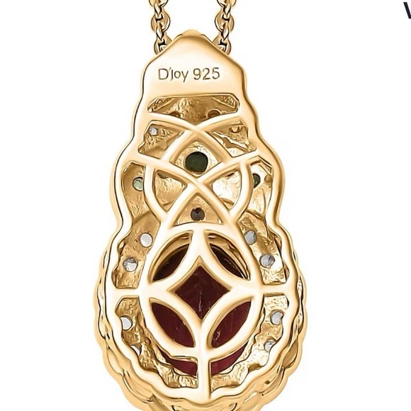 Rhodolite Garnet and Multi Gemstone 2.75 ctw Regal Bloom Pendant Necklace - Picture 5 of 6